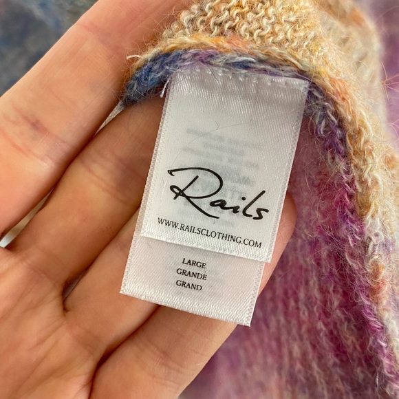 Rails Camille Rainbow Sweater Womens Large Mohair Super Soft Long Sleeve EUC - Picture 8 of 15